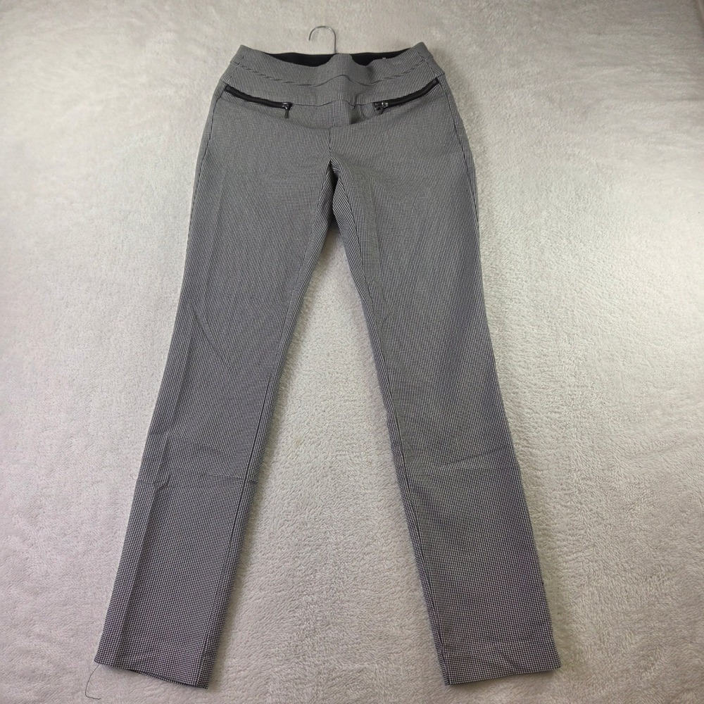 Candie's Audrey Pull On Houndstooth Slim Leg Pants Black White Size Small